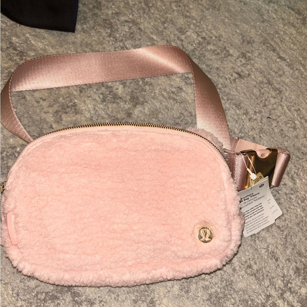 Lululemon Athletica Soft Pink Fleece Crossbody Bag